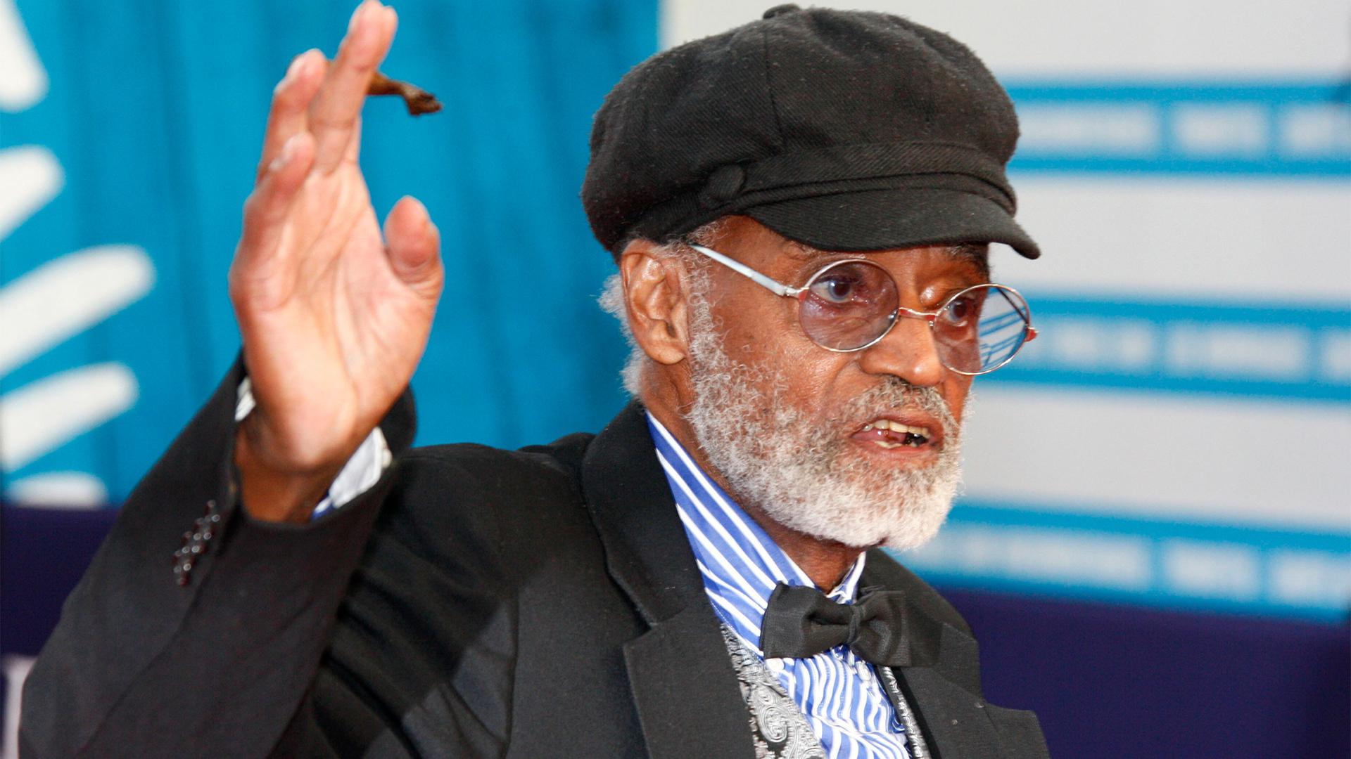 US director, actor, screenwriter Melvin Van Peebles is seen during a tribute for his career at the 38th American Film Festival in Deauville, Normandy, France
