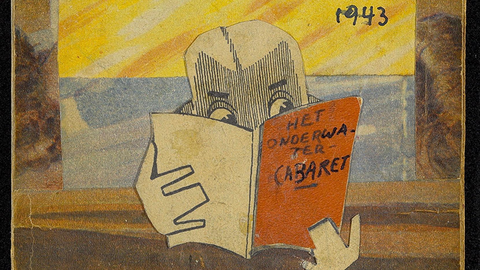 An illustration of a person holding a book