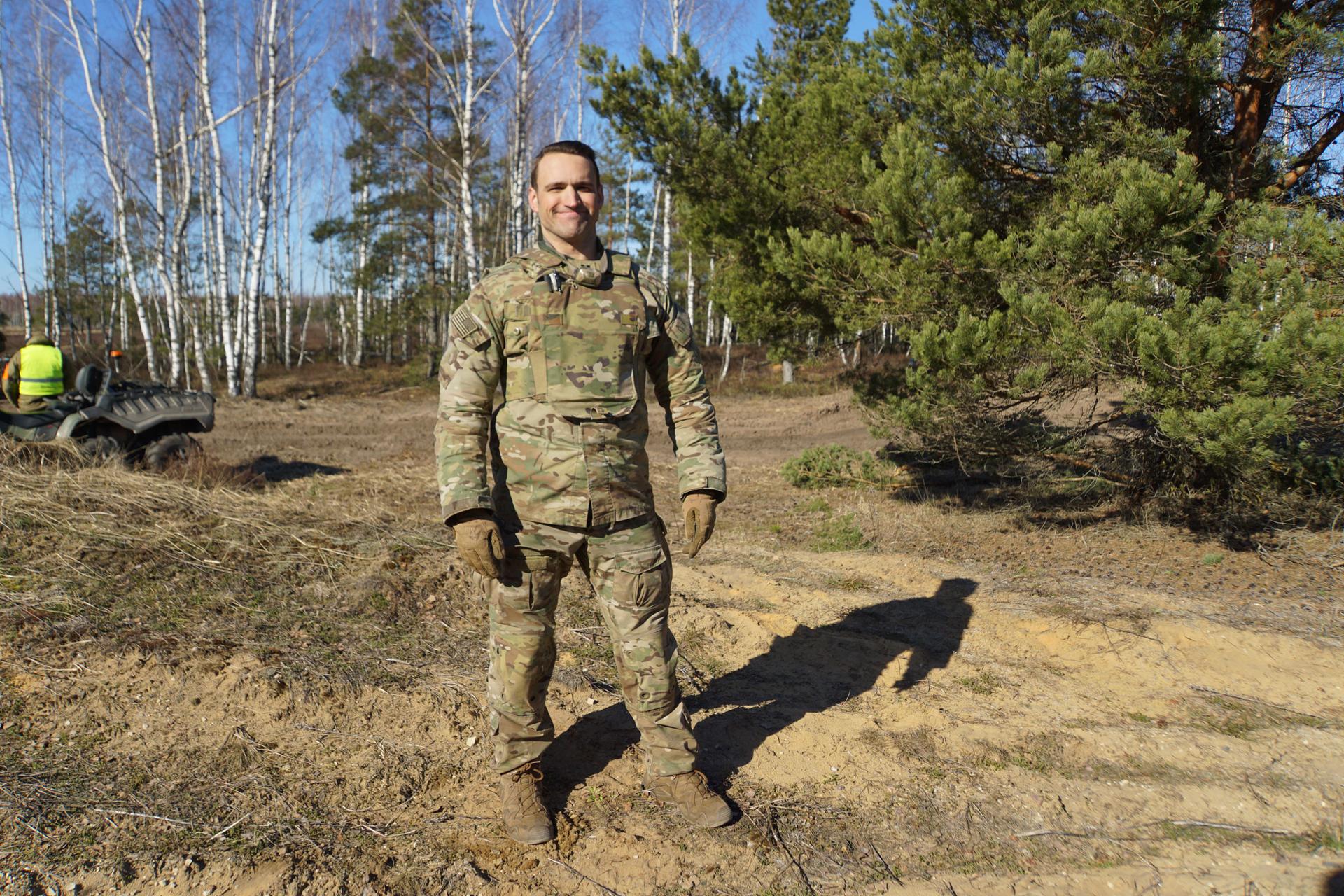 US Army Capt. Malcolm Edgar, commander of Charlie “Chronos” Company, 3rd Battalion, 67th Armor Regiment, 2nd Armored Brigade Combat Team, 3rd Infantry Division, Ādaži military base, outside of Riga, Latvia. 