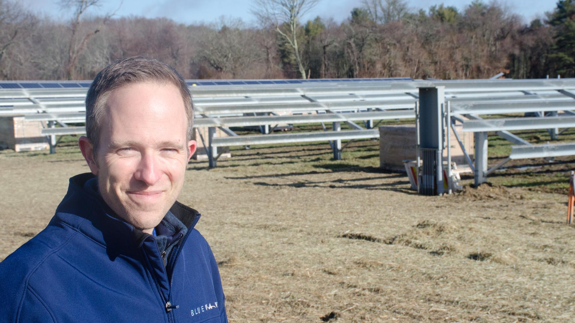 Mark Sylvia with BlueWave Capital. The Boston-based company is building a 1 mw solar farm in Fairhaven, Mass., enough power for roughly 100 customers.