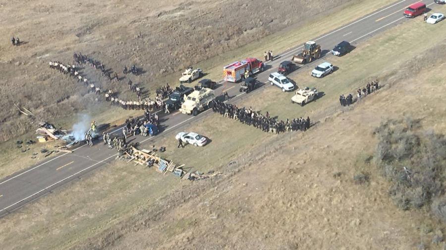 Protesters against the Dakota Access Pipeline