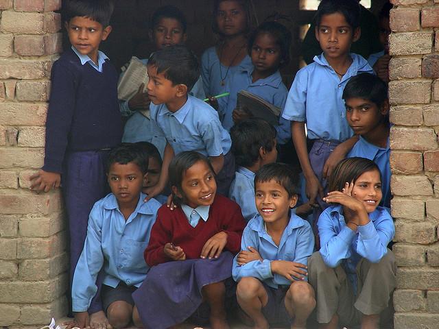 Children at school in India.