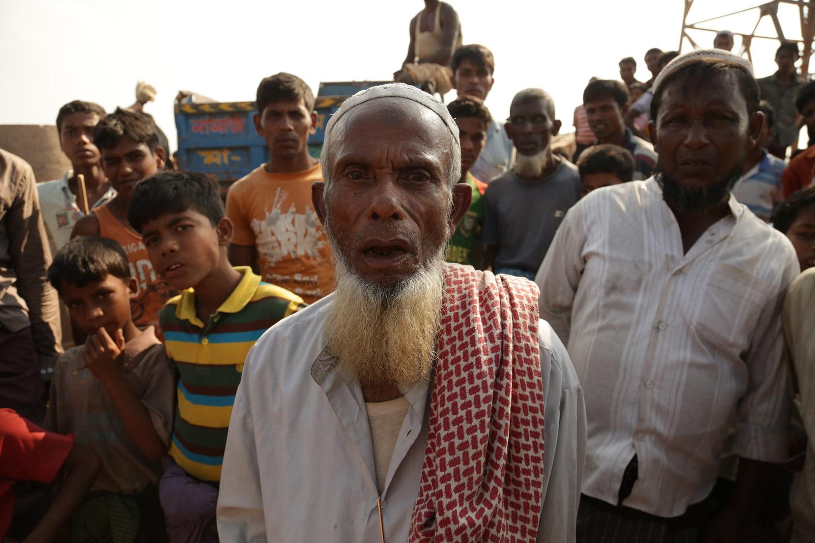 An elderly Rohingya man in the Kutapalong camp in Bangladesh.