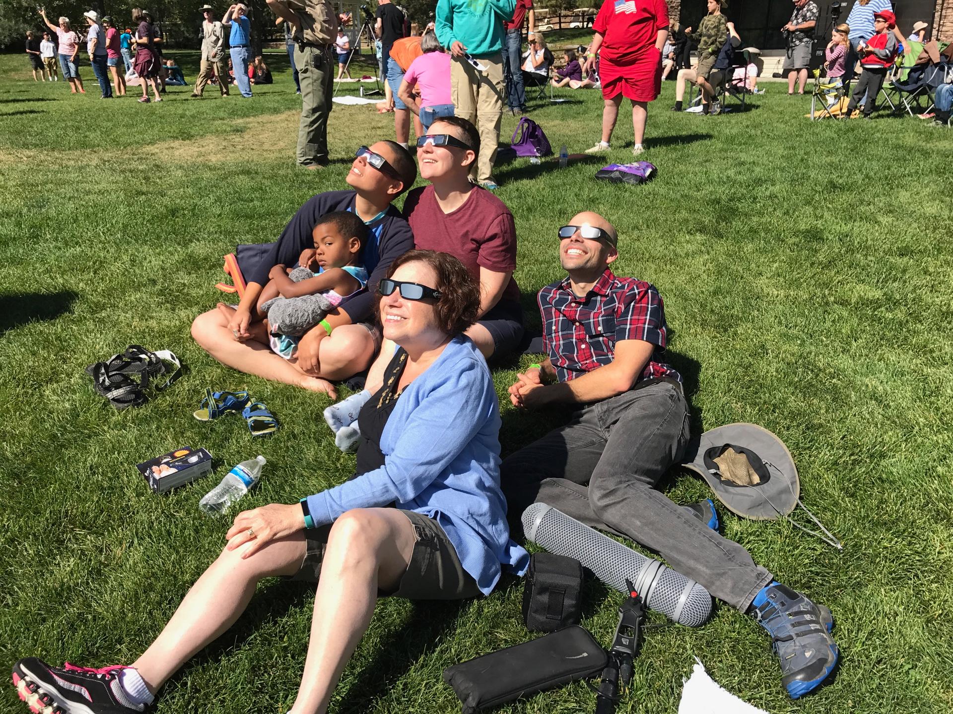 people watching the eclipse