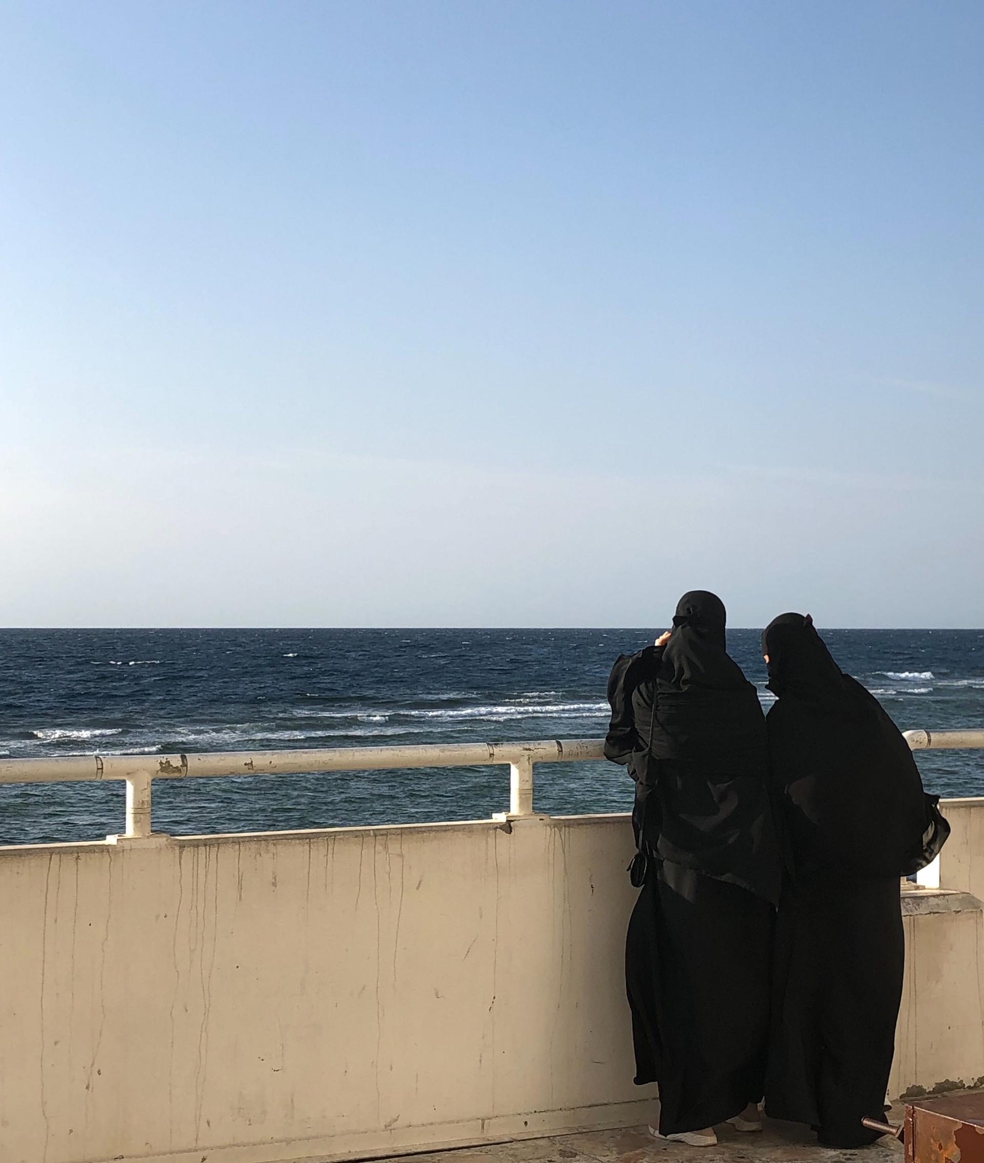 Women at the Corniche in Jeddah, Saudi Arabia.