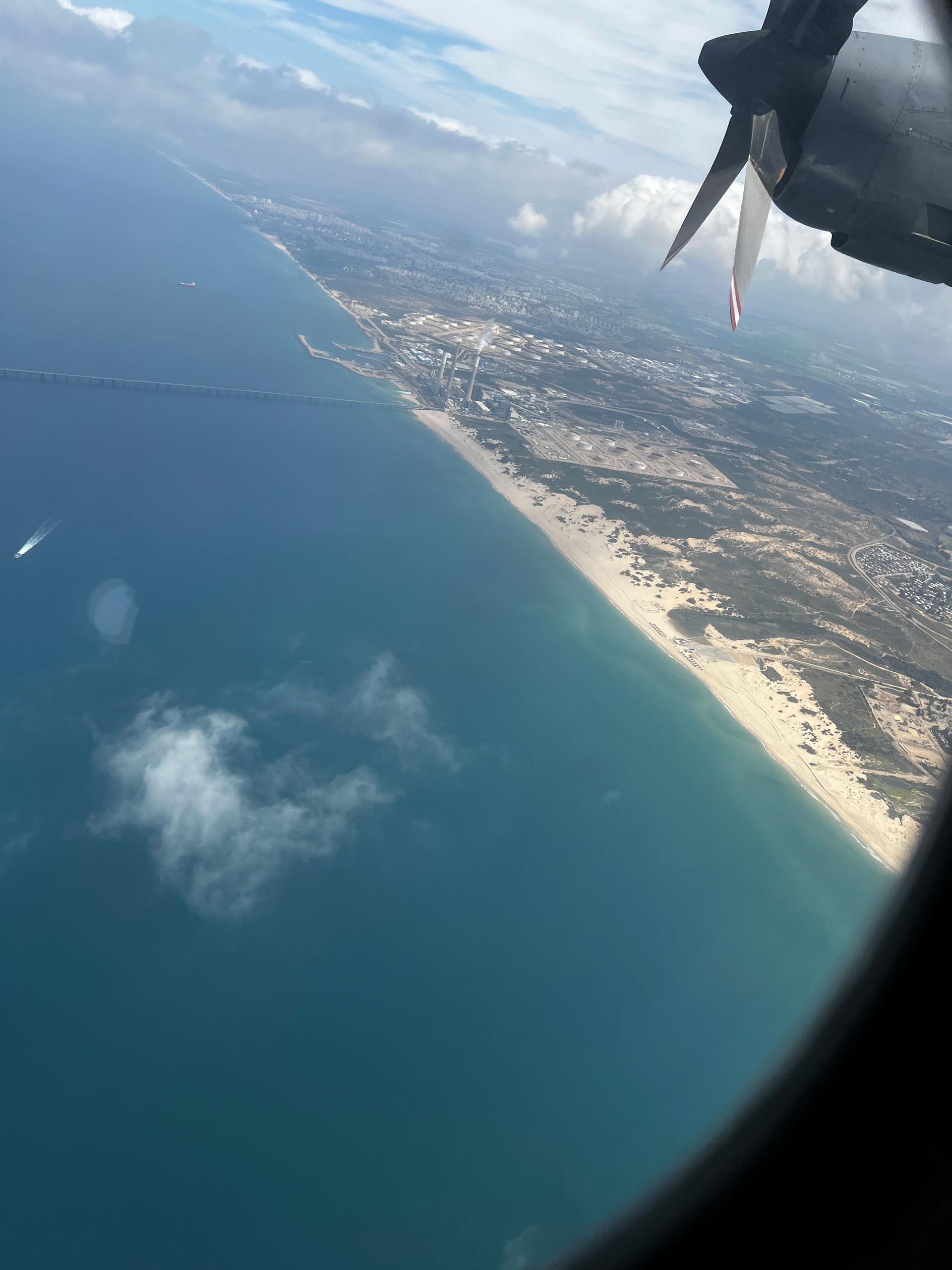 Gaza Strip as seen from a Royal Jordanian Air Force aid plane.