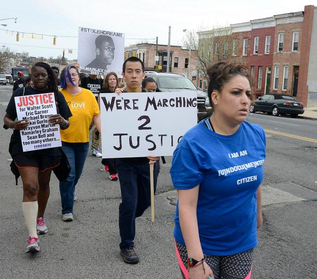 Last month around 100 activists associated with Justice League NYC and other civil rights groups marched down historic US Route 1 through Baltimore as participants in an event named #MARCH2JUSTICE.