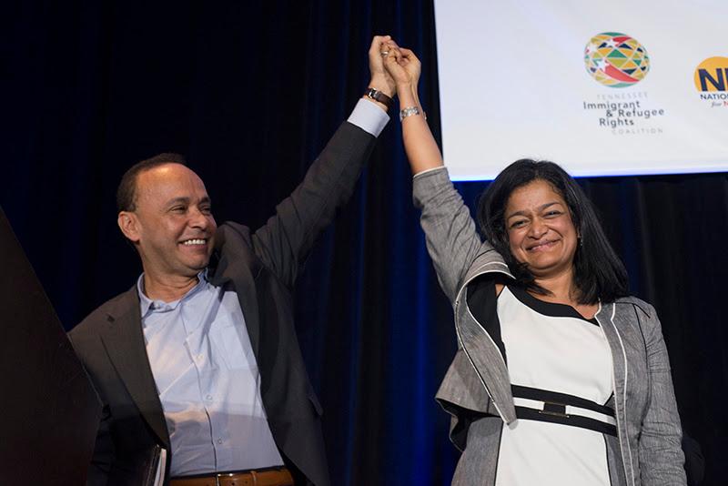 Chicago Congressman Luis Gutierrez and Congresswoman Pramila Jayapal from Washington state at the 2016 National Immigrant Integration Conference in Nashville.
