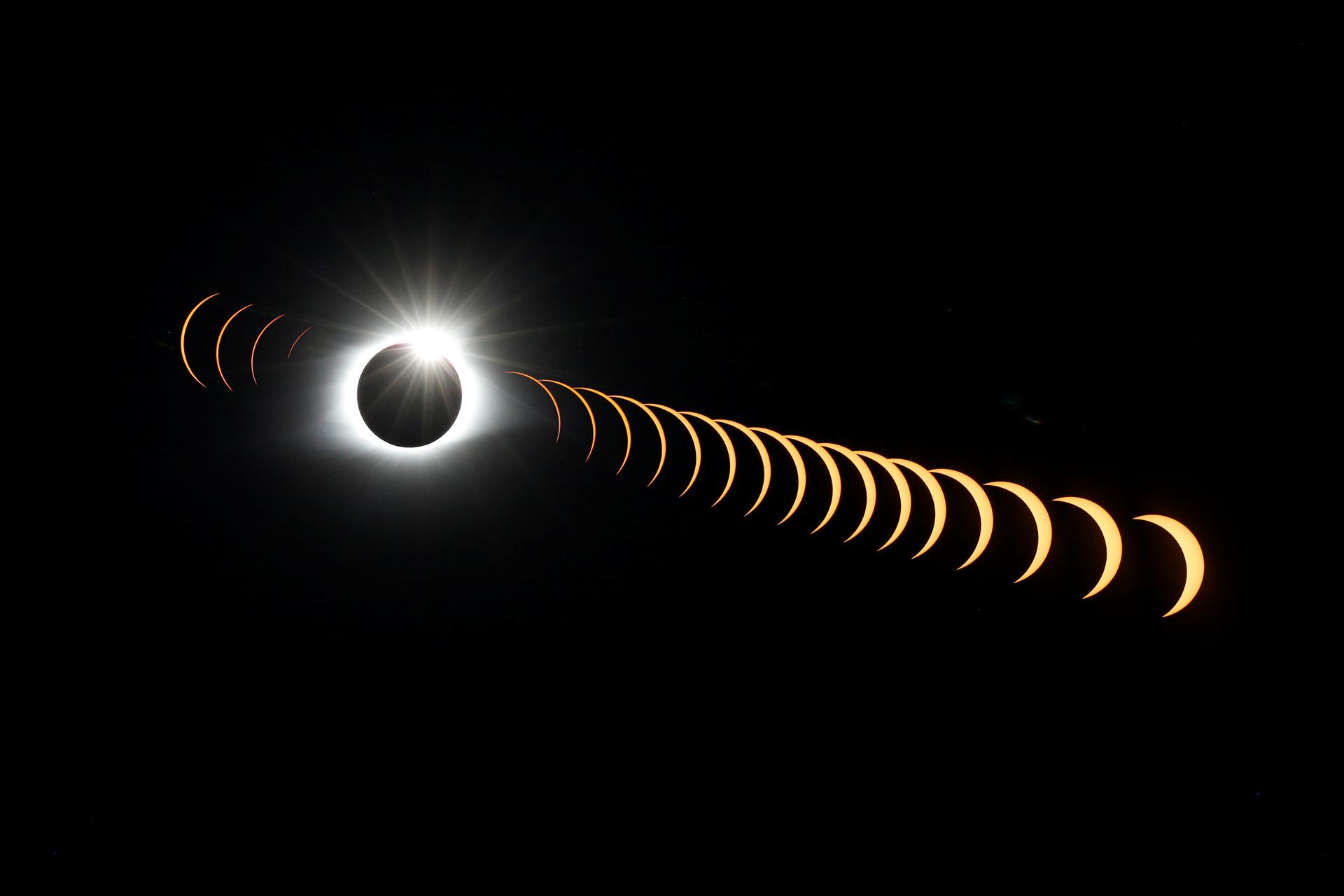 time-lapse eclipse photo